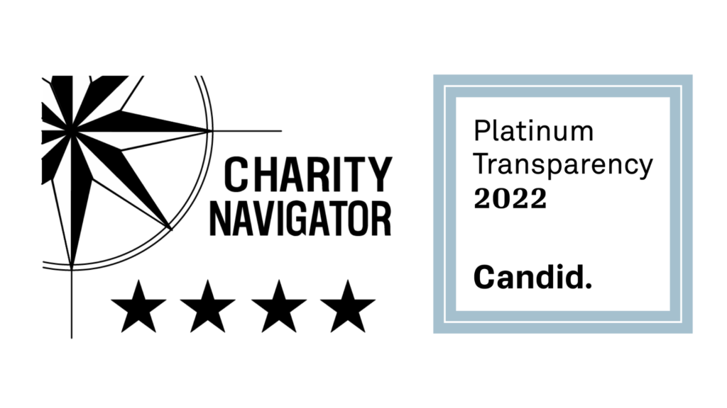 Charity Navigator 4 star and Candid Platinum Transparency