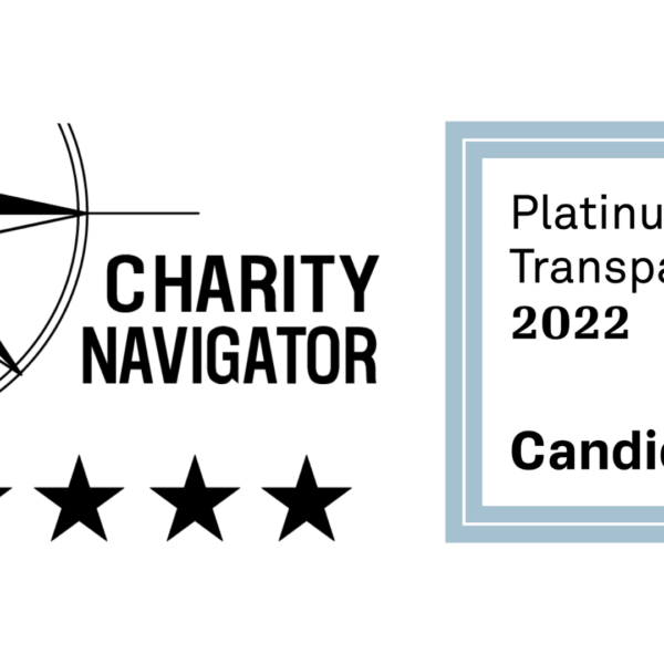 Charity Navigator 4 estrellas y Candid Platinum Transparency