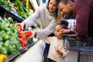 Family shopping for food, CalFresh