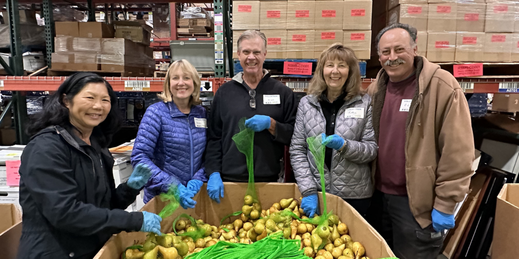 A large group of Food Bank volunteers