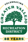 Greater Vallejo Recreation District logo, celebrating 80 years